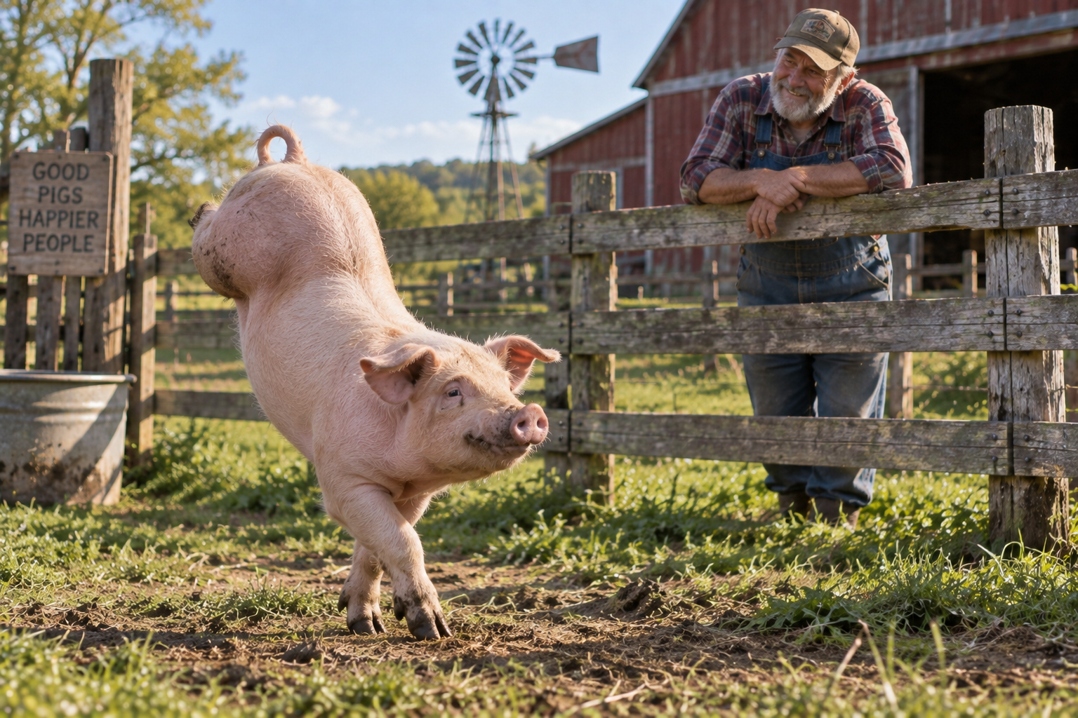 A donor hog in the yard
